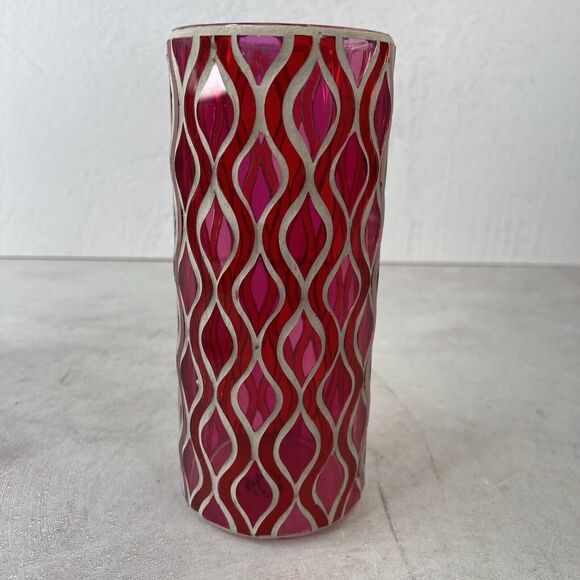 Vintage 1960s Mod Pink Swirl Psychedelic Glass Vase Hippie Boho 8.25"H X 3.25” W - Picture 2 of 12